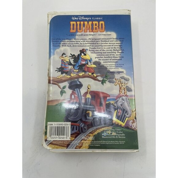 Disney Black Diamond VHS Dumbo 1991 Vintage Classic Animated - Picture 4 of 8
